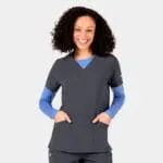 Womens Epic V-Neck Top (4801) - Pewter