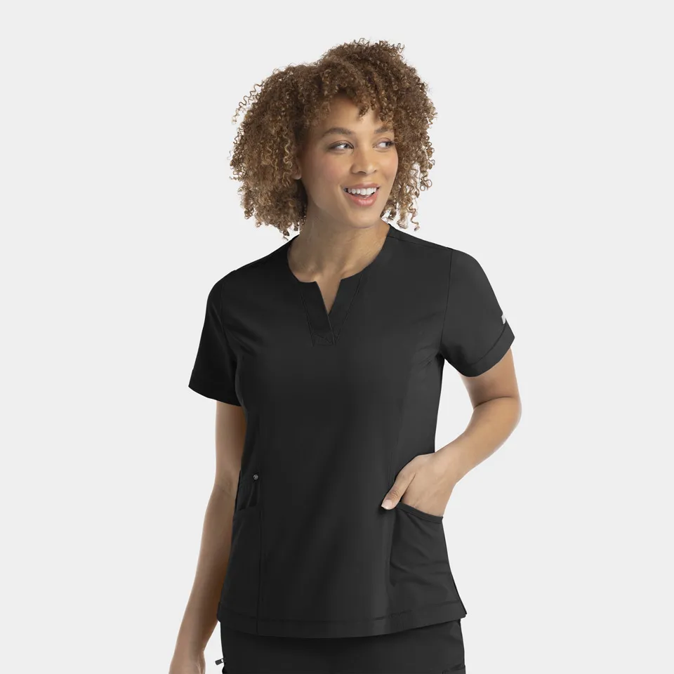 Womens Epic Notched Top (4802) - Black