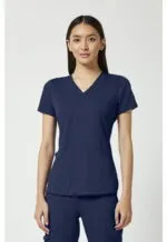 V-Neck Shirttail Top (MC7459) - Navy